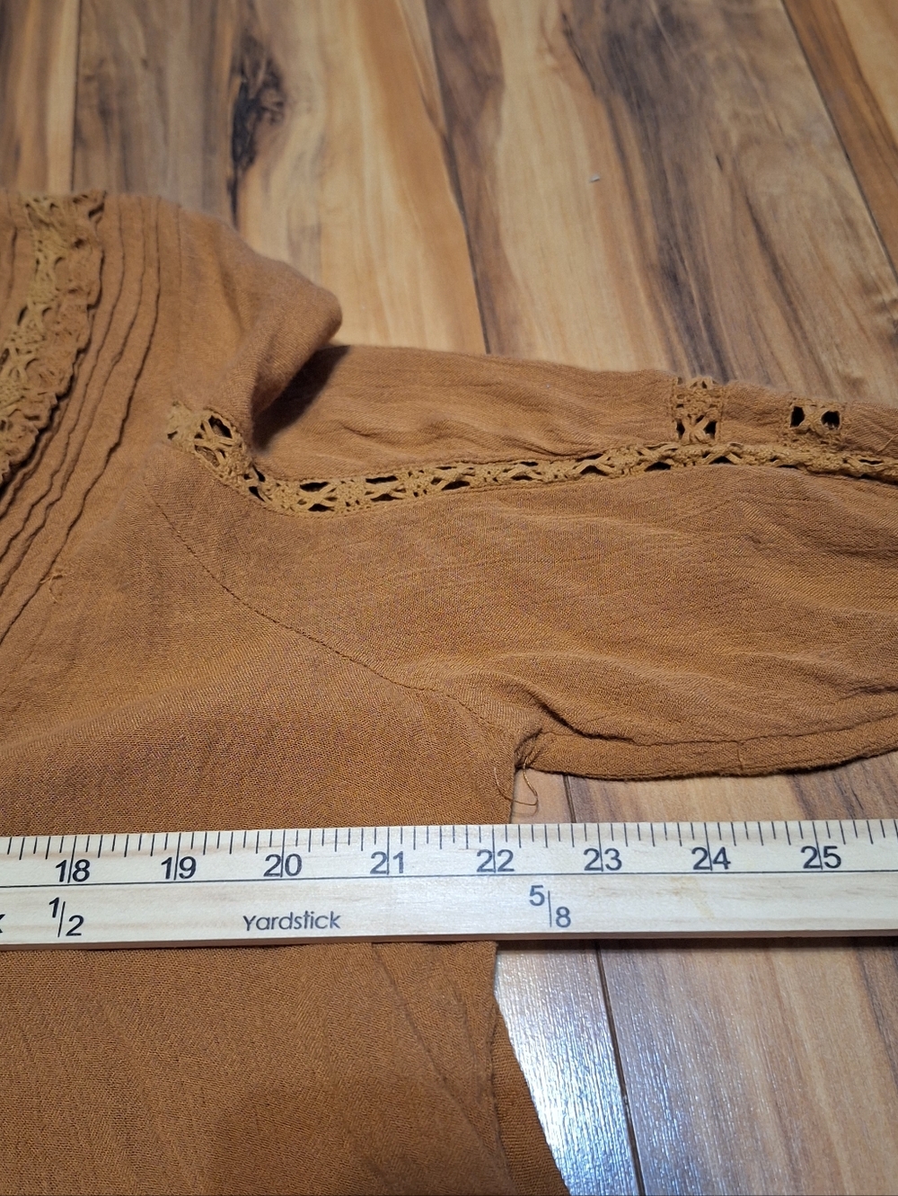 Free People small boho festival hippie top button front oversized flowy crochet - Picture 8 of 8